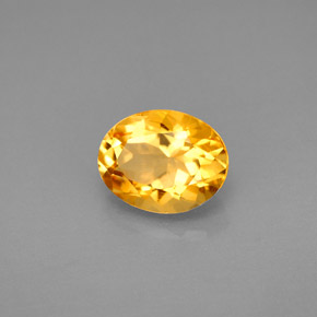 1.80캐럿 천연 골든 옐로우 시트린, 타원형 컷, 9×7.1 mm, VVS