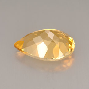 4.53캐럿 천연 옐로우 오렌지 시트린, 배 모양, 14×10.1 mm, VVS