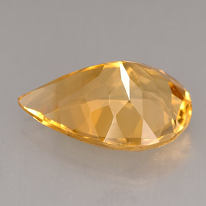 3.95캐럿 천연 옐로우 오렌지 시트린, 배 모양, 14×9.9 mm, VVS