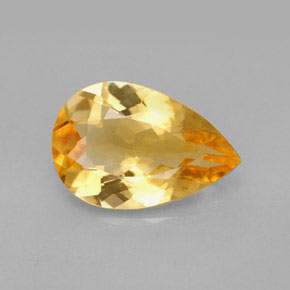 4.37캐럿 천연 골든 옐로우 시트린, 배 모양, 15.1×10.1 mm, VVS