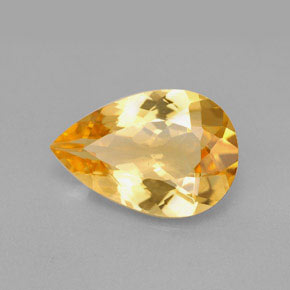 4.37캐럿 천연 골든 옐로우 시트린, 배 모양, 15.1×10.1 mm, VVS