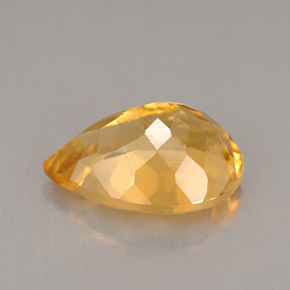 3.75캐럿 천연 골든 옐로우 시트린, 배 모양, 13×9.1 mm, VVS-VS