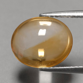 3.54캐럿 천연 옐로우 오렌지 시트린, 타원형 컷, 11.6×9.7 mm, 투명한