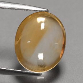 3.54캐럿 천연 옐로우 오렌지 시트린, 타원형 컷, 11.6×9.7 mm, 투명한