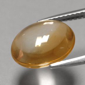 3.54캐럿 천연 옐로우 오렌지 시트린, 타원형 컷, 11.6×9.7 mm, 투명한