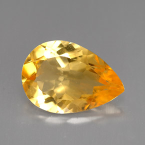 3.00캐럿 천연 골든 오렌지 시트린, 배 모양, 13×9.1 mm, VVS
