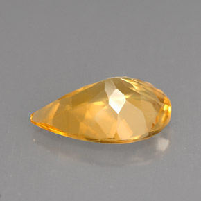 3.00캐럿 천연 골든 오렌지 시트린, 배 모양, 13×9.1 mm, VVS