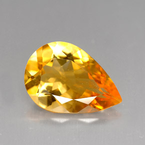 2.71캐럿 천연 골든 오렌지 시트린, 배 모양, 12.8×8.8 mm, VVS