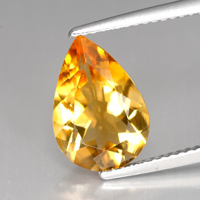 2.71캐럿 천연 골든 오렌지 시트린, 배 모양, 12.8×8.8 mm, VVS
