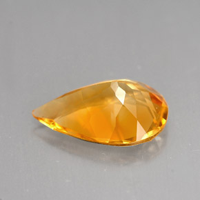 2.71캐럿 천연 골든 오렌지 시트린, 배 모양, 12.8×8.8 mm, VVS