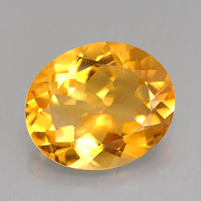 3.68캐럿 천연 골든 옐로우 시트린, 타원형 컷, 12.2×10.1 mm, VVS-VS