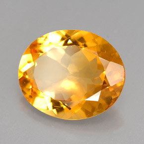 3.68캐럿 천연 골든 옐로우 시트린, 타원형 컷, 12.2×10.1 mm, VVS-VS
