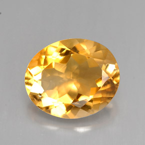 3.85캐럿 천연 골든 옐로우 시트린, 타원형 컷, 11.8×9.9 mm, VVS