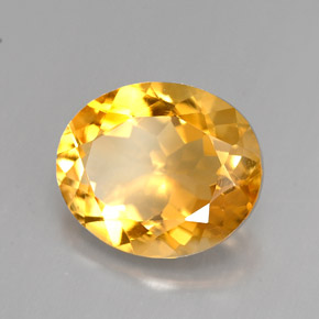3.85캐럿 천연 골든 옐로우 시트린, 타원형 컷, 11.8×9.9 mm, VVS