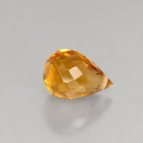 1.47캐럿 천연 옐로우 오렌지 시트린, 브리올레트, 8.1×5.6 mm, VS