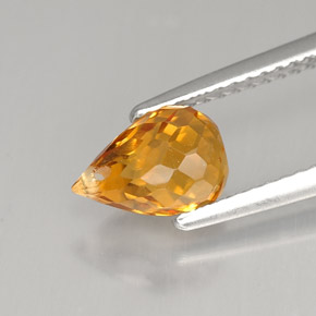 1.47캐럿 천연 옐로우 오렌지 시트린, 브리올레트, 8.1×5.6 mm, VS