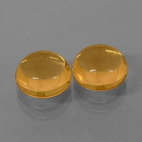 캐럿 천연 골든 오렌지 시트린 보석, 라운드 컷, 8.10 mm, 투명한