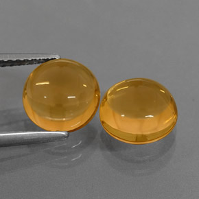 캐럿 천연 골든 오렌지 시트린 보석, 라운드 컷, 8.10 mm, 투명한