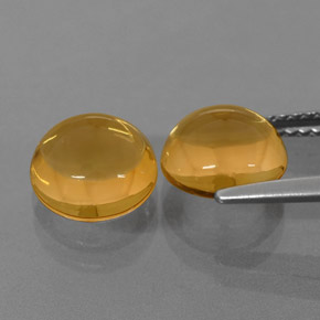 캐럿 천연 골든 오렌지 시트린 보석, 라운드 컷, 8.10 mm, 투명한