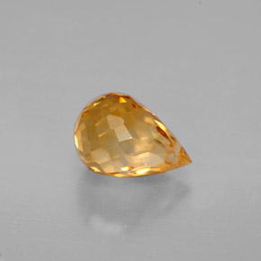 1.51캐럿 천연 골든 오렌지 시트린, 브리올레트, 8.3×5.6 mm, VVS
