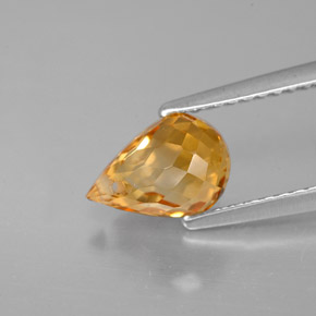 1.51캐럿 천연 골든 오렌지 시트린, 브리올레트, 8.3×5.6 mm, VVS
