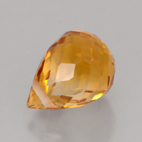 1.56캐럿 천연 골든 오렌지 시트린, 브리올레트, 7.8×5.8 mm, VVS