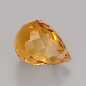 1.56캐럿 천연 골든 오렌지 시트린, 브리올레트, 7.8×5.8 mm, VVS
