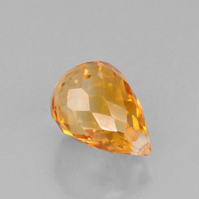 1.54캐럿 천연 골든 오렌지 시트린, 브리올레트, 8.1×5.7 mm, VVS