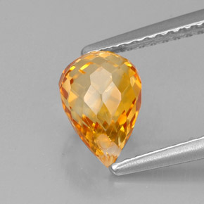 1.54캐럿 천연 골든 오렌지 시트린, 브리올레트, 8.1×5.7 mm, VVS