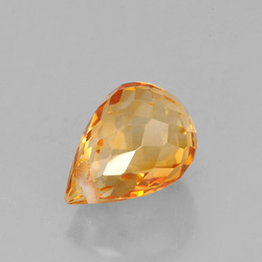 1.54캐럿 천연 골든 오렌지 시트린, 브리올레트, 8.1×5.7 mm, VVS