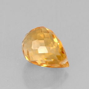 1.54캐럿 천연 골든 오렌지 시트린, 브리올레트, 8.4×5.6 mm, VVS-VS