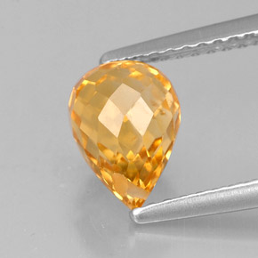 1.54캐럿 천연 골든 오렌지 시트린, 브리올레트, 8.4×5.6 mm, VVS-VS