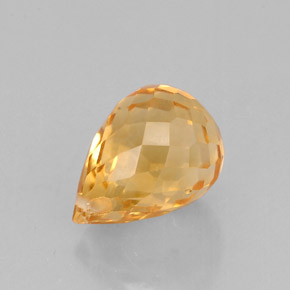 1.54캐럿 천연 골든 오렌지 시트린, 브리올레트, 8.4×5.6 mm, VVS-VS
