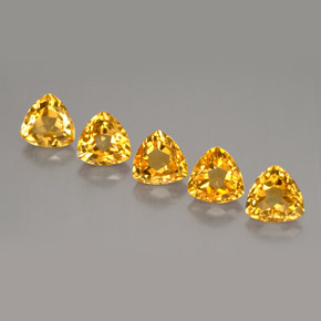 캐럿 천연 골든 옐로우 시트린 보석, 트릴리언, 6.7×6.5 mm, VVS-VS