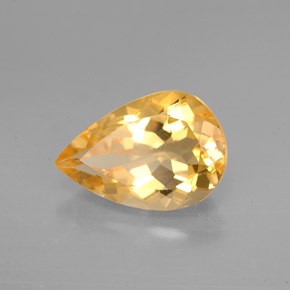 2.74캐럿 천연 골든 옐로우 시트린, 배 모양, 11.6×8 mm, VVS