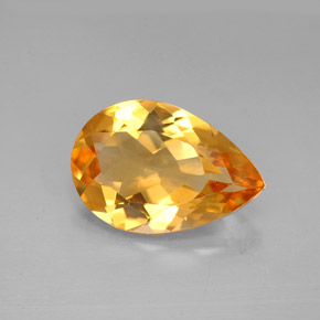 2.31캐럿 천연 골든 옐로우 시트린, 배 모양, 11.9×8.1 mm, VVS