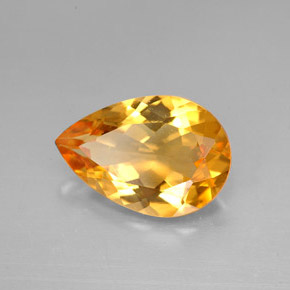 2.31캐럿 천연 골든 옐로우 시트린, 배 모양, 11.9×8.1 mm, VVS