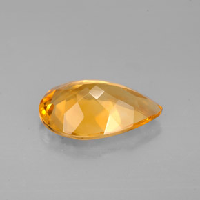 2.31캐럿 천연 골든 옐로우 시트린, 배 모양, 11.9×8.1 mm, VVS