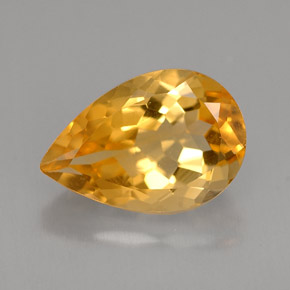 2.90캐럿 천연 골든 옐로우 시트린, 배 모양, 11.9×8 mm, VVS