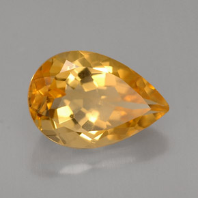 2.90캐럿 천연 골든 옐로우 시트린, 배 모양, 11.9×8 mm, VVS