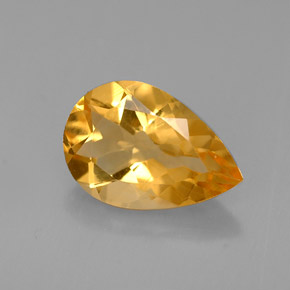 2.59캐럿 천연 골든 옐로우 시트린, 배 모양, 11.9×8.1 mm, VVS-VS