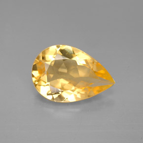2.44캐럿 천연 골든 옐로우 시트린, 배 모양, 11.8×8 mm, VVS-VS