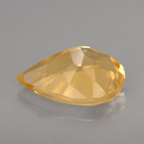 3.40캐럿 천연 골든 옐로우 시트린, 배 모양, 12.8×9.1 mm, VVS