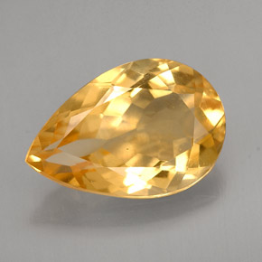 2.63캐럿 천연 골든 옐로우 시트린, 배 모양, 11.9×8 mm, VVS