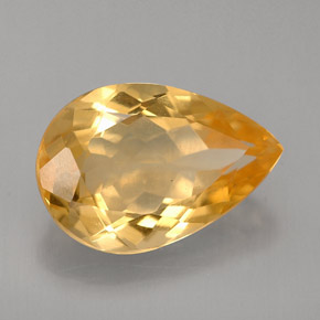 2.63캐럿 천연 골든 옐로우 시트린, 배 모양, 11.9×8 mm, VVS
