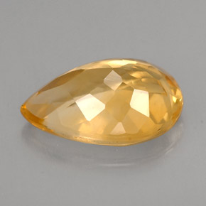 2.63캐럿 천연 골든 옐로우 시트린, 배 모양, 11.9×8 mm, VVS