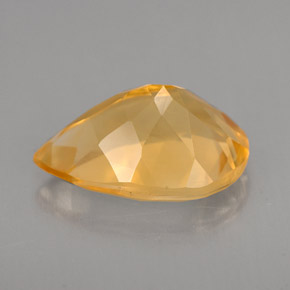 3.24캐럿 천연 골든 옐로우 시트린, 배 모양, 12.6×8.7 mm, VVS