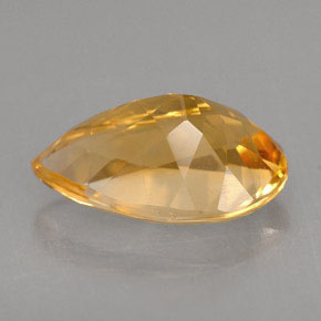 2.52캐럿 천연 골든 옐로우 시트린, 배 모양, 11.8×7.8 mm, VS