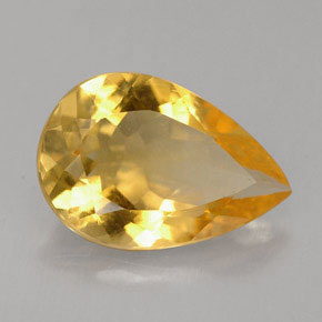 2.31캐럿 천연 골든 옐로우 시트린, 배 모양, 11.9×8.1 mm, VVS