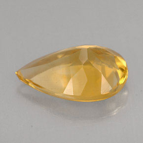 2.31캐럿 천연 골든 옐로우 시트린, 배 모양, 11.9×8.1 mm, VVS